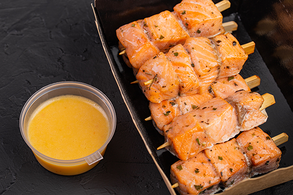 Мини-брошет из семги