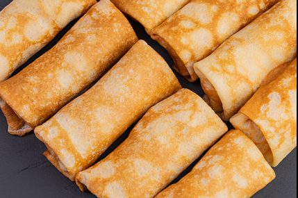 Блины с хайбиф фаршем/фото